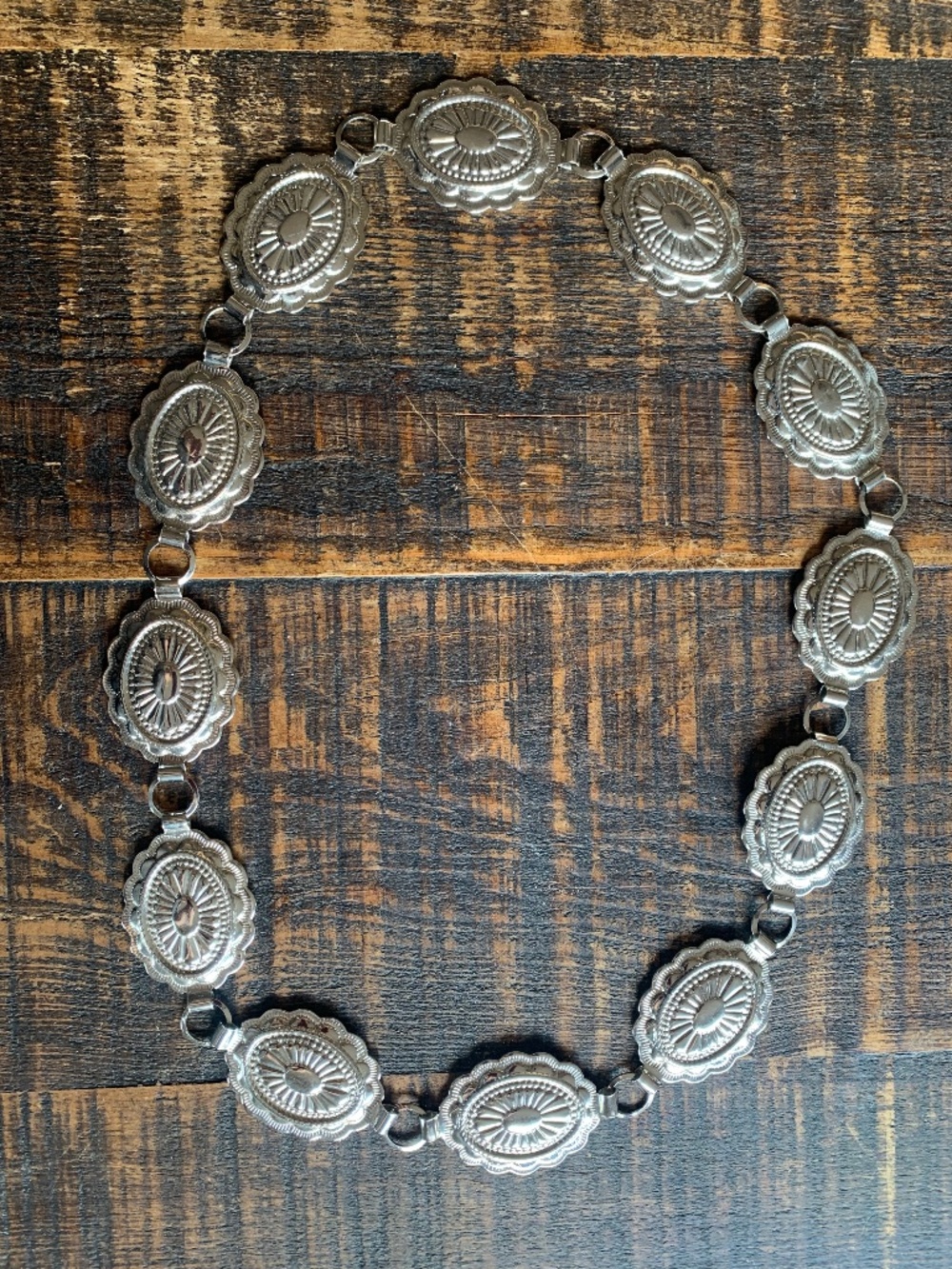 Vintage 60s 70s Santa Fe Concho Belt Silver Tone Western Southwestern Boho